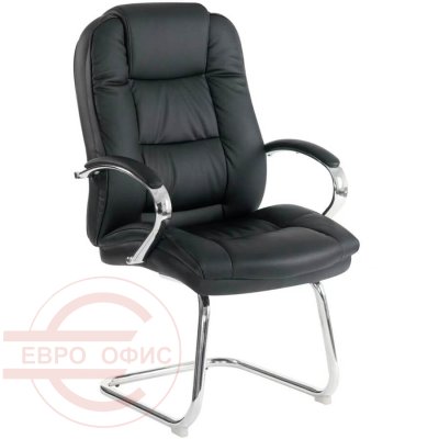 RT-361BS Кресло для посетителя Евро Офис, обивка иск. кожа (Чёрный)