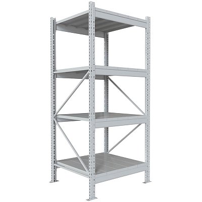 200x90x80 Металлический стеллаж MS PRO, 4 (Cерый полуматовый (RAL 7038))