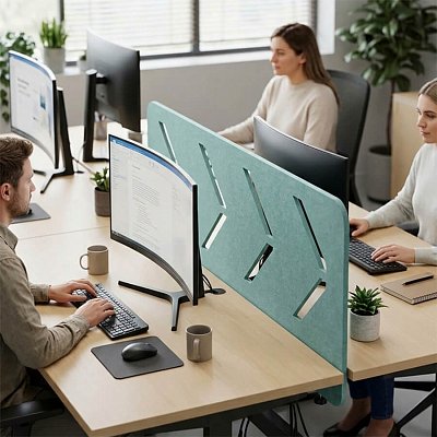 ACOH110 Экран для стола Стрелки ACOUSOUND, Евро Офис 1100х12х600 мм. (Бирюзовый (AC-63))