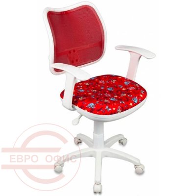 CH-W797 Кресло детское  Бюрократ, обивка сетка / ткань (Красное с якорями)