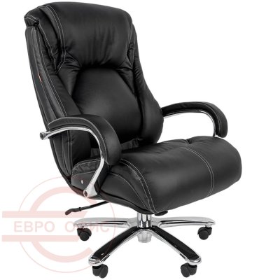 402 Кресло для руководителя  Chairman, обивка кожа (Чёрный)
