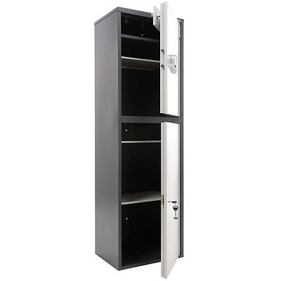 AIKO SL-150/2Т EL Бухгалтерский шкаф ПРОМЕТ, электронный кодовый + ключевой (Корпус – графит (RAL 7024), дверь – светло-серая (RAL 7038))