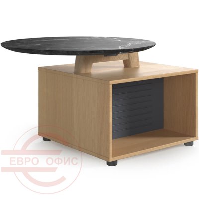 Rem-2 Стол журнальный Мебель Стиль Remo (Мрамор черный/массив ясеня MS)