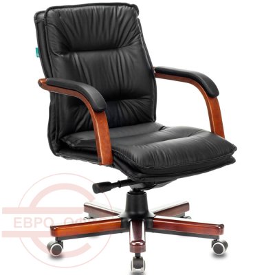 T-9927WALNUT-LOW Кресло для руководителя  Бюрократ, обивка кожа (Чёрный) T-9927WALNUT-LOW Кресло для руководителя  Бюрократ, обивка кожа (Чёрный)