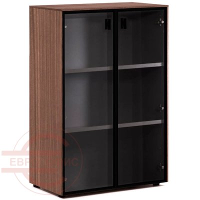 109 712 Шкаф-витрина H.120 Profoffice RENZ (Эвкалипт / черный)