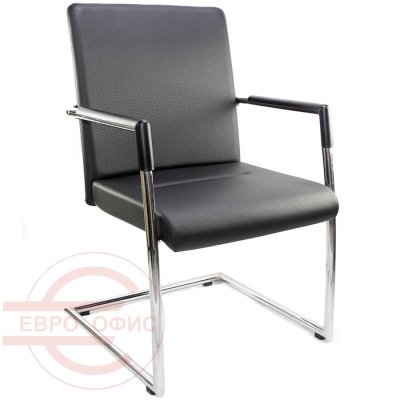 CH3411Z Кресло для посетителя FX Fursys, обивка экокожа (Чёрный)