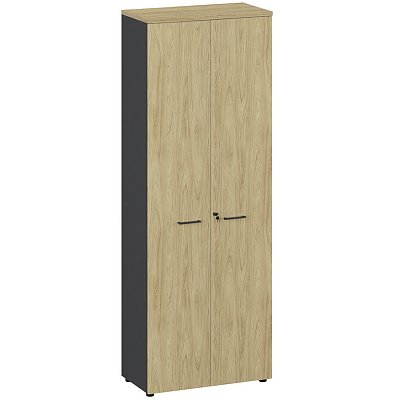 FLEX 221 Black cabinet shelves Шкаф высокий с полками Profoffice FLEX (Гикори, графит)