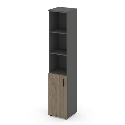 SN.STU-101(L) Шкаф высокий узкий левый RIVA Style Project (Вяз Благородный/Антрацит)
