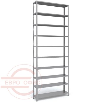 MS-310x120x30 Металлический стеллаж ПРОМЕТ, 10 (Серый полуматовый (RAL 7038))