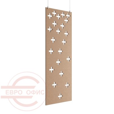 ACO-C-3 Акустическая перегородка 800х9х2400 мм. Крестики Евро Офис (Бежевый (AC-02))