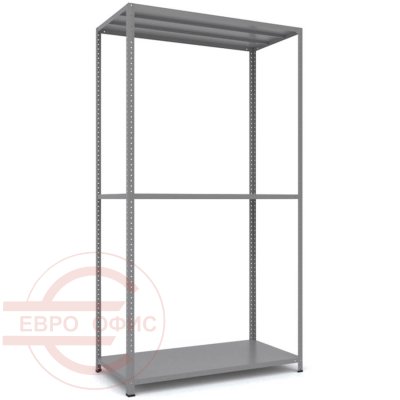 MS_185x100x60 Металлический стеллаж ПРОМЕТ, 3 (Cерый полуматовый (RAL 7038))