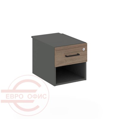 SN.TP-043 Тумба с одной открытой нишей и одним ящиком RIVA Style Project (Вяз Благородный/Антрацит)