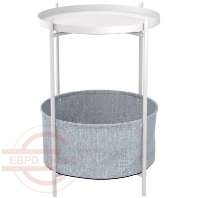 Берген Журнальный стол Мебелик (Рогожка 82 / 82 / Белый муар)