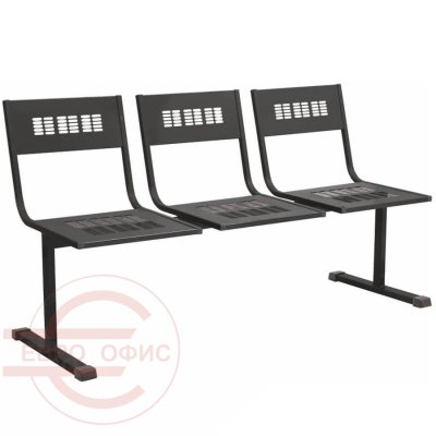 М-СТАЙЛ СМ 115-03 Многоместная секция  COMFORUM, обивка экокожа (Чёрный)