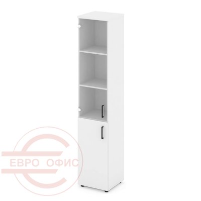 SN.STU.E-102(L) Шкаф высокий узкий правый RIVA Style Project (Белый/Прозрачный)