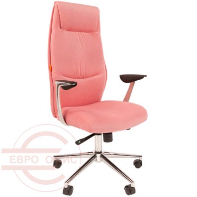 VISTA HOME Кресло для руководителя Chairman, обивка ткань (Велюр розовый t-26)