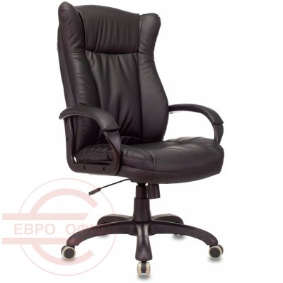 CH-879N Кресло для руководителя  Бюрократ, обивка иск. кожа (Черный)