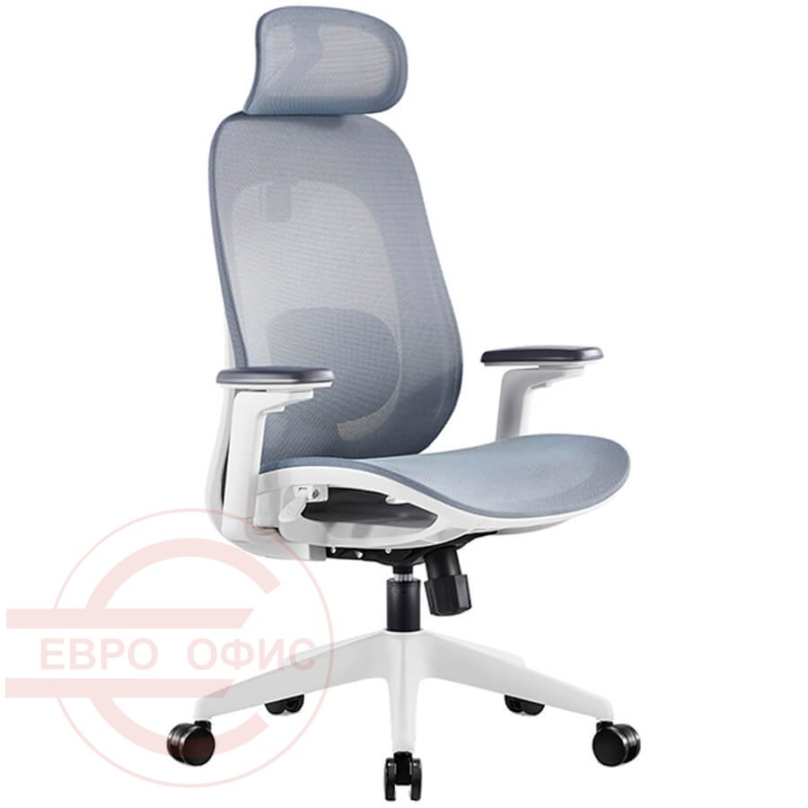 7213B-2 Кресло для руководителя  Евро Офис, обивка сетка (Голубой MT81-9)