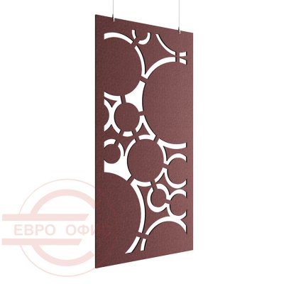 ACO-C-23 Акустическая перегородка 1200х9х2400 мм.  Евро Офис (Коричневый (AC27))