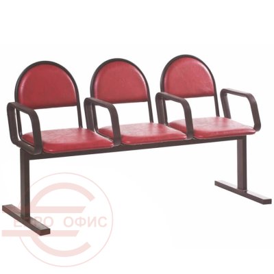 ТРИСТАН СМ92 -03 Многоместная секция  COMFORUM, обивка экокожа (Красный)