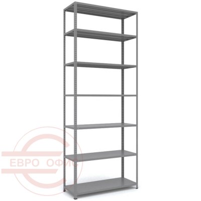 MS_255x100x40 Металлический стеллаж ПРОМЕТ, 7 (Cерый полуматовый (RAL 7038))