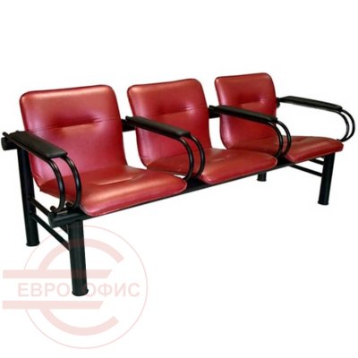 ТРОЯ UN 4П СМ 105/2UN-03 Многоместная секция  COMFORUM, обивка экокожа (Красный)