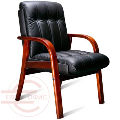 CANNES BD LX Кресло для посетителя  Мирэй Групп, обивка кожа (Черный (орех тай)) CANNES BD LX Кресло для посетителя  Мирэй Групп, обивка кожа (Черный (орех тай))