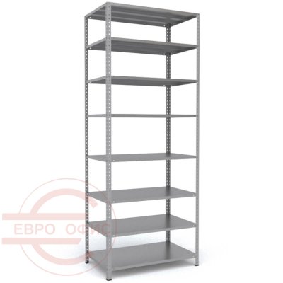 MS-255x100x60 Металлический стеллаж ПРОМЕТ, 8 (Серый полуматовый (RAL 7038))