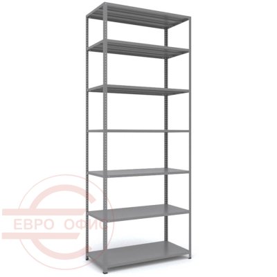 MS_255x100x50 Металлический стеллаж ПРОМЕТ, 7 (Cерый полуматовый (RAL 7038))