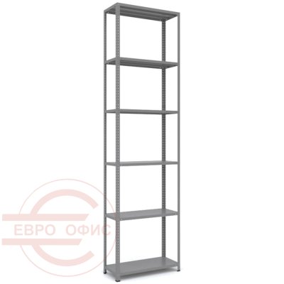 MS-255x70x30 Металлический стеллаж ПРОМЕТ, 6 (Cерый полуматовый (RAL 7038))