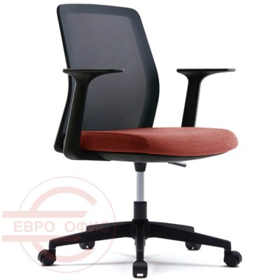 CHN6201Z Кресло для персонала AROUND Fursys, обивка сетка / ткань (Красное (2H3B))