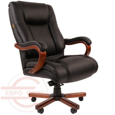 503 Кресло для руководителя  Chairman, обивка кожа (Чёрный)