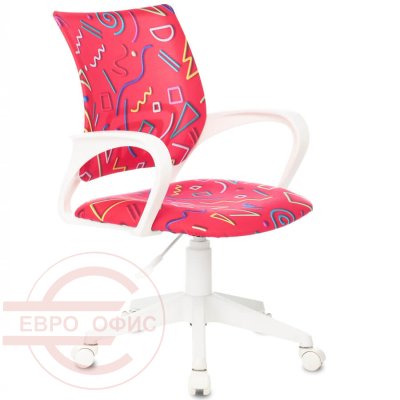 KD-W4 Кресло детское  Бюрократ, обивка ткань (Малиновый Sticks 05)