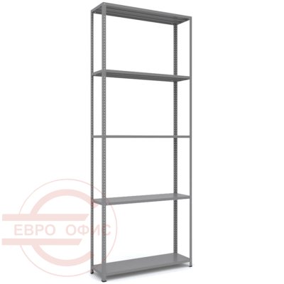 MS_255x100x30 Металлический стеллаж ПРОМЕТ, 5 (Cерый полуматовый (RAL 7038))