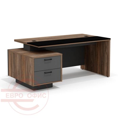 Br-16 L Стол руководителя левый Мебель Стиль Bruno (Делиос / антрацит) Br-16 L Стол руководителя левый Мебель Стиль Bruno (Делиос / антрацит)