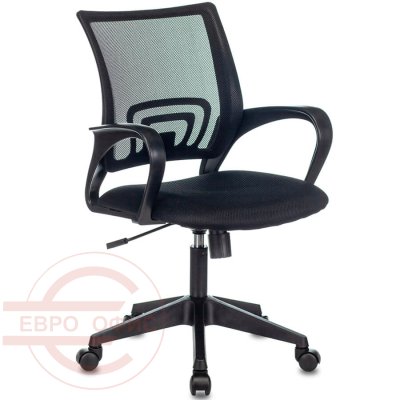 CH-695N Кресло для персонала  Бюрократ, обивка комбинированный (Чёрная сетка, чёрная ткань (TW-11+TW-01))