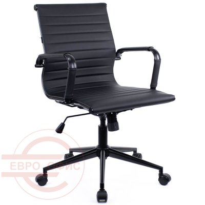 LEO BLACK T Кресло для персонала EVERPROF, обивка иск. кожа (Чёрный)