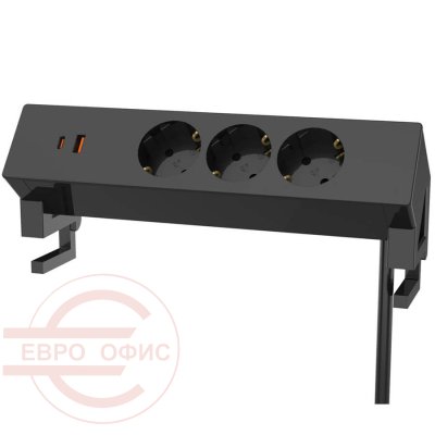 Т193030 Desk врезной блок розеток Profoffice Solo (Чёрный)