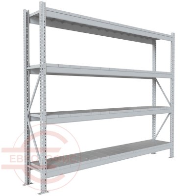 200x240x40 Металлический стеллаж MS PRO, 4 (Cерый полуматовый (RAL 7038))
