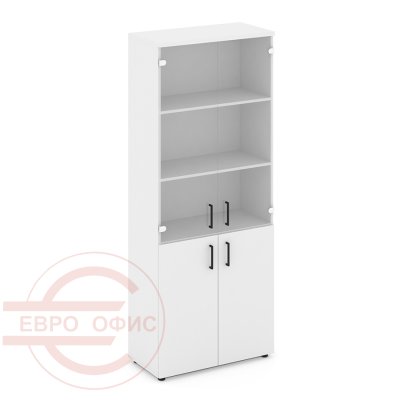 SN.STS.E-102 Шкаф высокий широкий RIVA Style Project (Белый/Прозрачный)