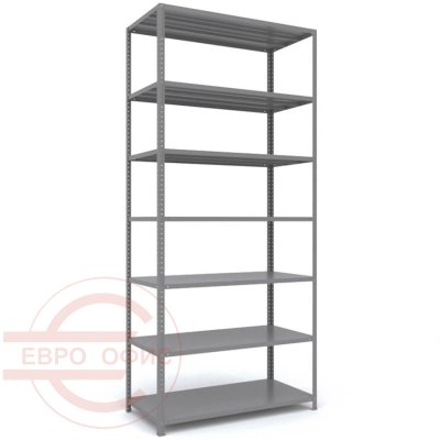 MS_220x100x50 Металлический стеллаж ПРОМЕТ, 7 (Cерый полуматовый (RAL 7038))
