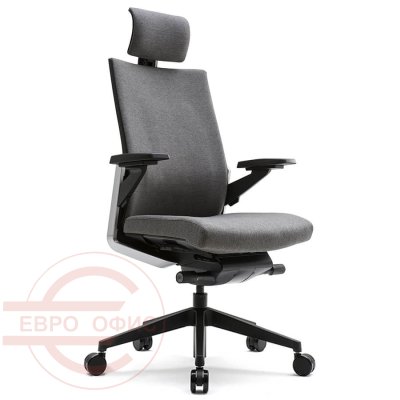 CH4700AHZ Кресло для руководителя ZIEL Fursys, обивка ткань (Тёмно-серое (371))