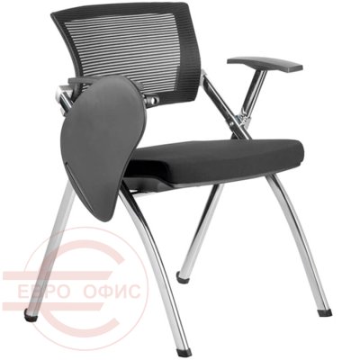 462TEС Кресло для посетителя  RIVA, обивка сетка / ткань (Чёрный)