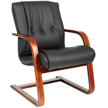 653 В (V) УЦ Стул для посетителя  Chairman, обивка кожа (Чёрный)