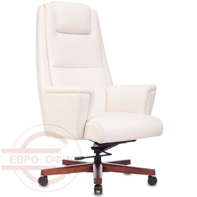_DUKE Кресло для руководителя  Бюрократ, обивка кожа (Белый)