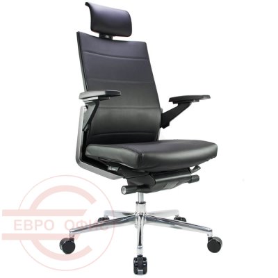 CH4700HEZ Кресло для руководителя ZIEL Fursys, обивка кожа (Чёрное (L096))