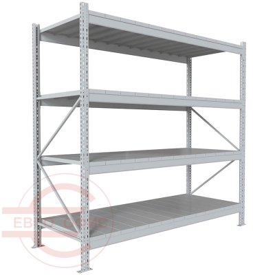 200x210x80 Металлический стеллаж MS PRO, 4 (Cерый полуматовый (RAL 7038))