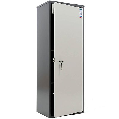 AIKO SL-125Т Бухгалтерский шкаф ПРОМЕТ, ключевой (Корпус – графит (RAL 7024), дверь – светло-серая (RAL 7038))