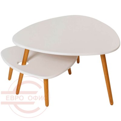 Стилгрей Журнальный стол Мебелик (Белый / дуб светлый)
