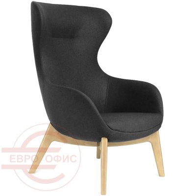 ELEGANCE Wood Кресло для посетителя  Profoffice, обивка ткань (Чёрный)